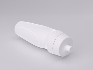 3d render empty white plastic bottle mockup template photo in white background bottom view