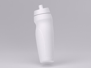 3d render empty white plastic bottle mockup template photo in white background