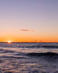 Sunset in Denmark at The Great Belt Brigde