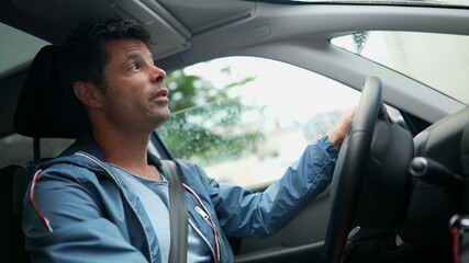 Person driving car, man driver vehicle