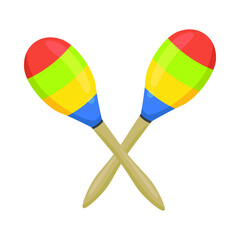 Maracas Sign Emoji Icon Illustration. Music Instrument Vector Symbol Emoticon Design Clip Art Sign Comic Style.