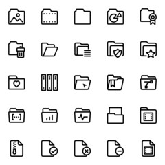 Outline icons for file and folder.