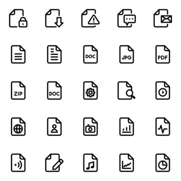 Outline icons for file and folder.