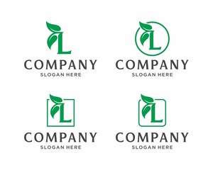 Letter L with leaf logo design