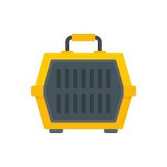 Dog travel cage icon flat isolated vector