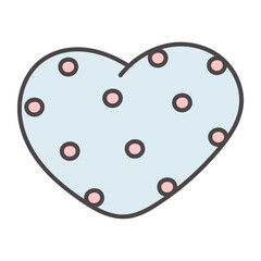 cute  doodle heart of polka dot.