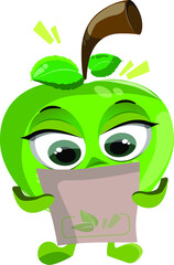 green apple cartoon