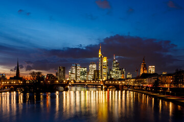 The Frankfurt Skyline at sunset 