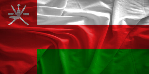 Oman flag with 3d effect - obrazy, fototapety, plakaty