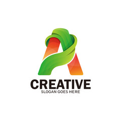Creative logo letter A. Modern and dynamic logo initials letter A-vector