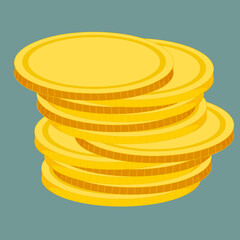 Golden coins. Stack of coins