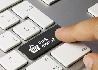 Dark market - Inscription on Black Keyboard Key. - obrazy, fototapety, plakaty