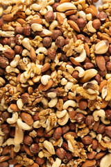 A set of dried fruits for proper healthy nutrition close-up top view