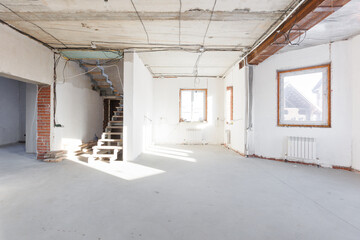 Fototapeta premium interior of the apartment without decoration in gray colors