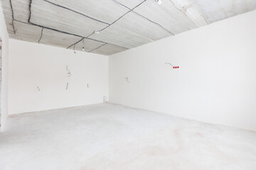 interior of the apartment without decoration in gray colors