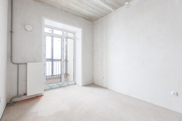 interior of the apartment without decoration in gray colors