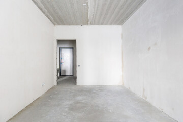 interior of the apartment without decoration in gray colors