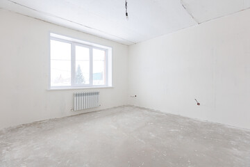 interior of the apartment without decoration in gray colors