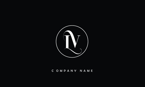 Initial Letter Logo LV Company Name Gold And Silver Color Swoosh