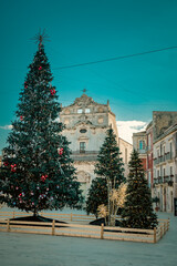 Christmas tree at Piazza Duomo, Siracusa, Sicily 