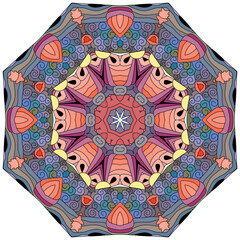Colorful cute Mandalas. Decorative unusual round ornaments.