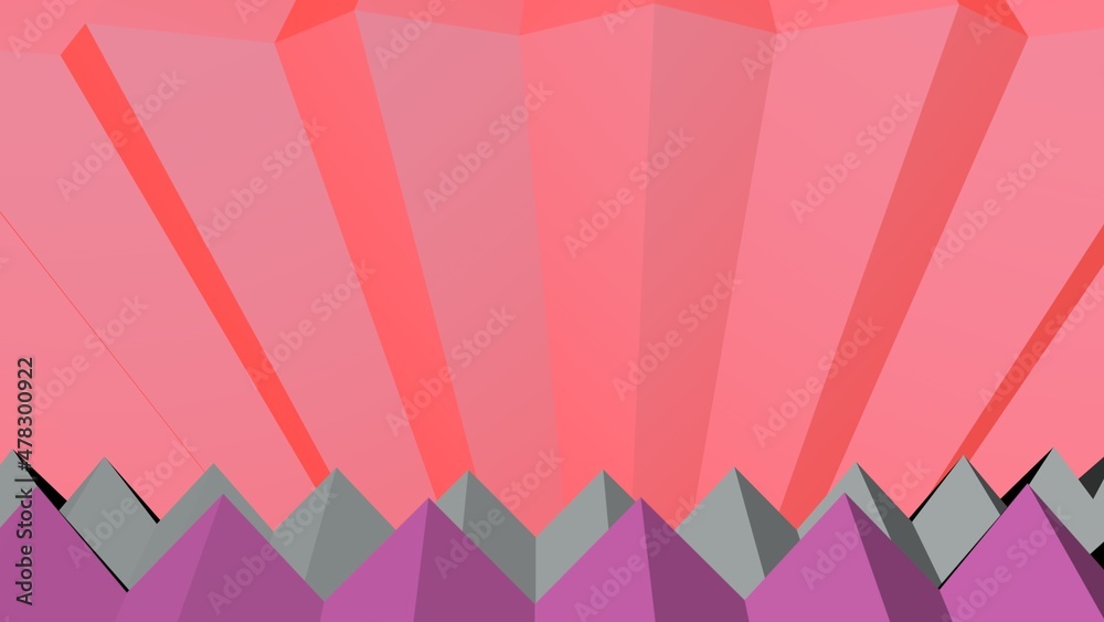 Poster an abstract pattern of primitive shapes. minimalism. rendering an image.