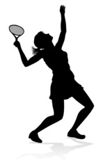 Tennis Player Woman Sports Person Silhouette