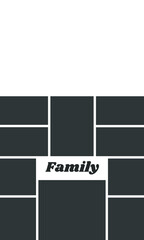 Photo collage Template for wall gallery. Black empty photo with white border. Vector Mood Board & Branding Presentation. EPS 10.