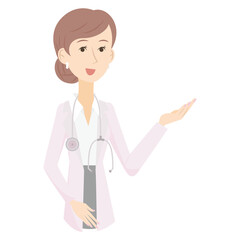 ヘルスケアに関してアドバイスをする女性の獣医師