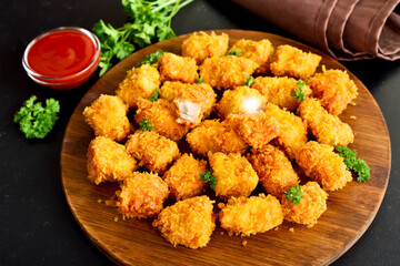Homemade crispy fried chicken nuggets