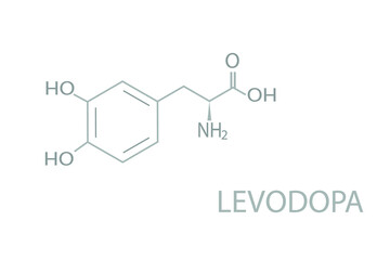 Levodopa molecular skeletal chemical formula.