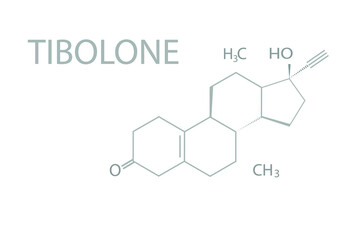 Fototapeta na wymiar Tibolone molecular skeletal chemical formula.