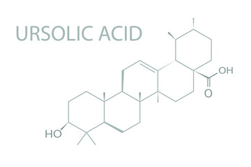 Ursolic acid molecular skeletal chemical formula.