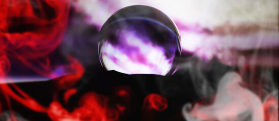 Magic ball predictions. mysterious . Fortune teller, mind power, prediction concept. Powerful magic...