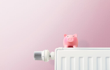 heating costs, piggy bank on radiator