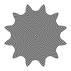 Abstract circle op art pattern with 3D illusion effect.