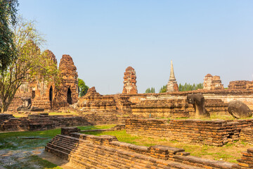 Fototapeta na wymiar Ancient ruins of the Temple of Ayutthaya, Thailand