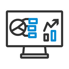 Monitor With Analytics Diagram Icon