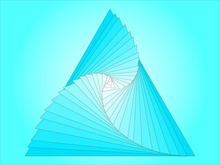 Grafika wektorowa powstała w wyniku zastosowanie szeregu przekształceń geometrycznych trójkąta.
