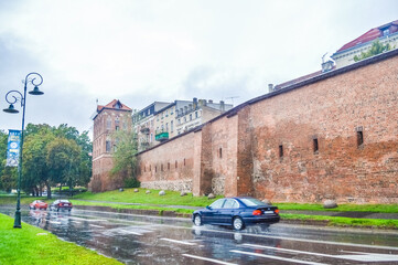 TORUN, POLAND, 18 AUGUST 2018: The city walls