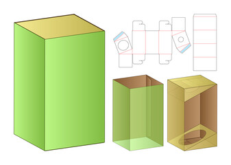 Box packaging die cut template design. 3d mock-up