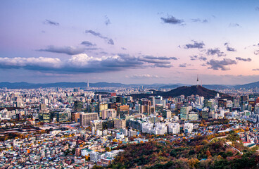 View of Seoul city, South Korea.