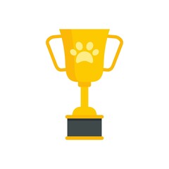 Dog gold cup icon flat isolated vector