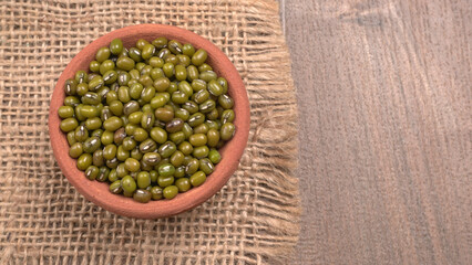 Green Mung Beans Also Know as Mung Dal, Vigna Radiata, Green Beans or Moong Dal isolated on White Background
