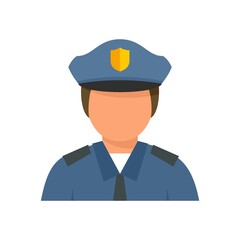 City policeman icon flat isolated vector