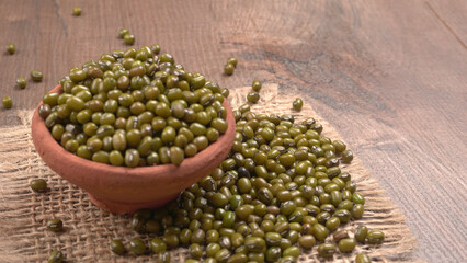 Green Mung Beans Also Know as Mung Dal, Vigna Radiata, Green Beans or Moong Dal isolated on White Background
