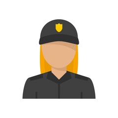 Blondie policeman icon flat isolated vector