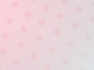 Minimal Christmas pattern. Snowflakes on soft pink background. 3D rendering.