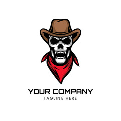 cowboy skull vector illustration design