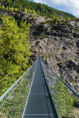 Hängebrücke Belalp-Riederalp im Wallis am Aletschgletscher, Schweiz